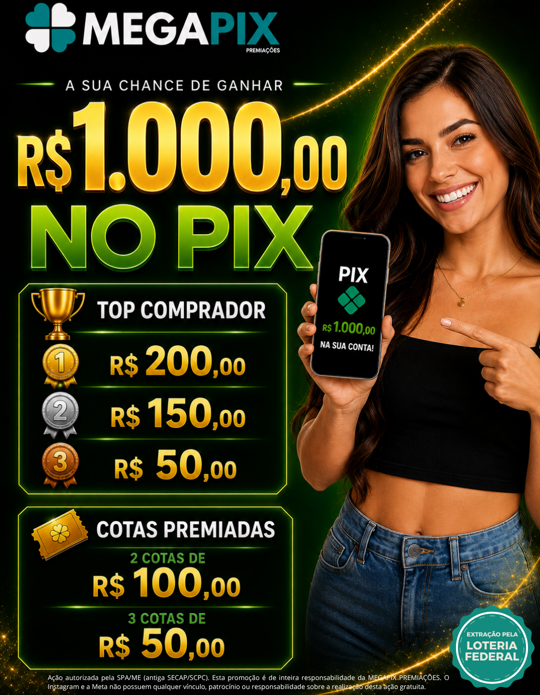 💰💸 R$1000 (MILZÃO) NO PIX + BÔNUS